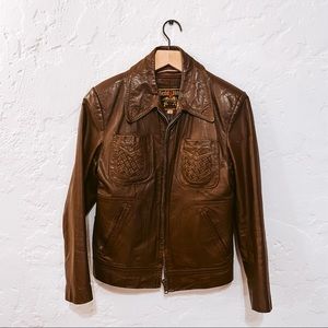 Vintage 1970’s Gold Lion Leather Jacket size M